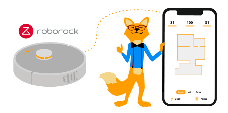 Die Handy-App eines Saugroboters ist zu sehen